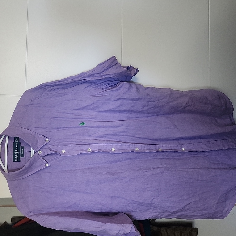 Ralph Lauren Size XL Men's Purple Linen Shirt